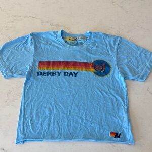 Aviator Nation Light Blue Derby Day Graphic Tee size XS